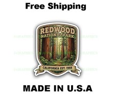 Redwood National Park Vintage Style Travel Decal, Vinyl Sticker B