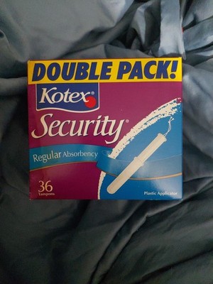 NOS Vtg Kotex Security Tampons 1994 2002 Regular Absorbency 36 Ct Double Pack