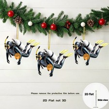 2D mini scuba diver sport athlete flat acrylic keychain Ornament keyring bag tag