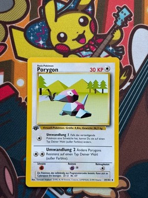Porygon 1. Edition 39/102 Base Set deutsch Pokemon Karten NM-EX