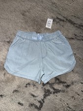 The Children's Place Girls Light Blue Denim Shorts 5T Elastic Waist Pockets