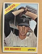 Ron Nischwitz 1966 Topps Baseball Card #38, EX+, Detroit Tigers