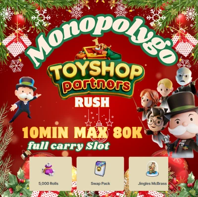 PARTNER MONGON Toyshop Partners Event 🍑 Monopoly. Go🌍 Completed quickly in just 10 minutes.