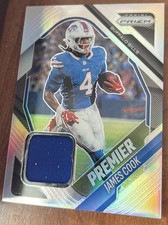 James Cook 2025 Panini Prizm Premier Jerseys Silver Patch #PJY-JCK Bills Relic