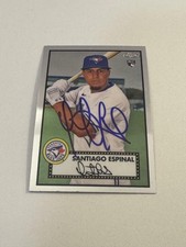 SANTIAGO ESPINAL Autographed 2021 Topps Platinum Anniversary RC IP AUTO SIGNED