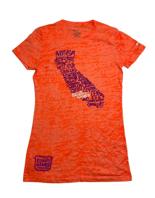 Reebok CrossFit Games 2011 Womens Burnout T-Shirt Size M Orange Graphic Tee NEW