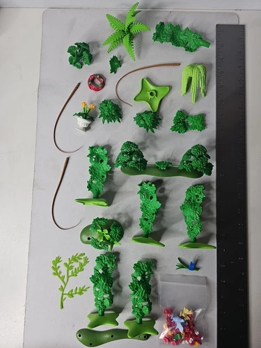 Vintage Playmobil Accessories Lot Vegetation, trees, bushes, flowers, MORE!