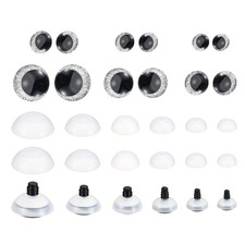 14-30mm Flash Safety Eyes, 60 Set Colorful Crocheting Safety Eyes, Silver
