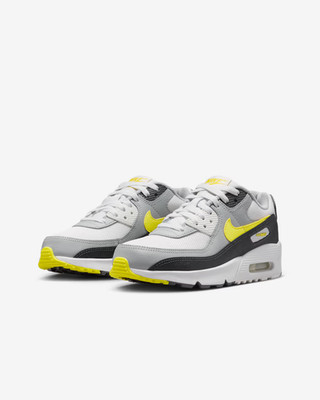 IQ0098-100 Nike GS Air Max 90 Off White Dark Smoke Grey Light Smoke Grey Sonic