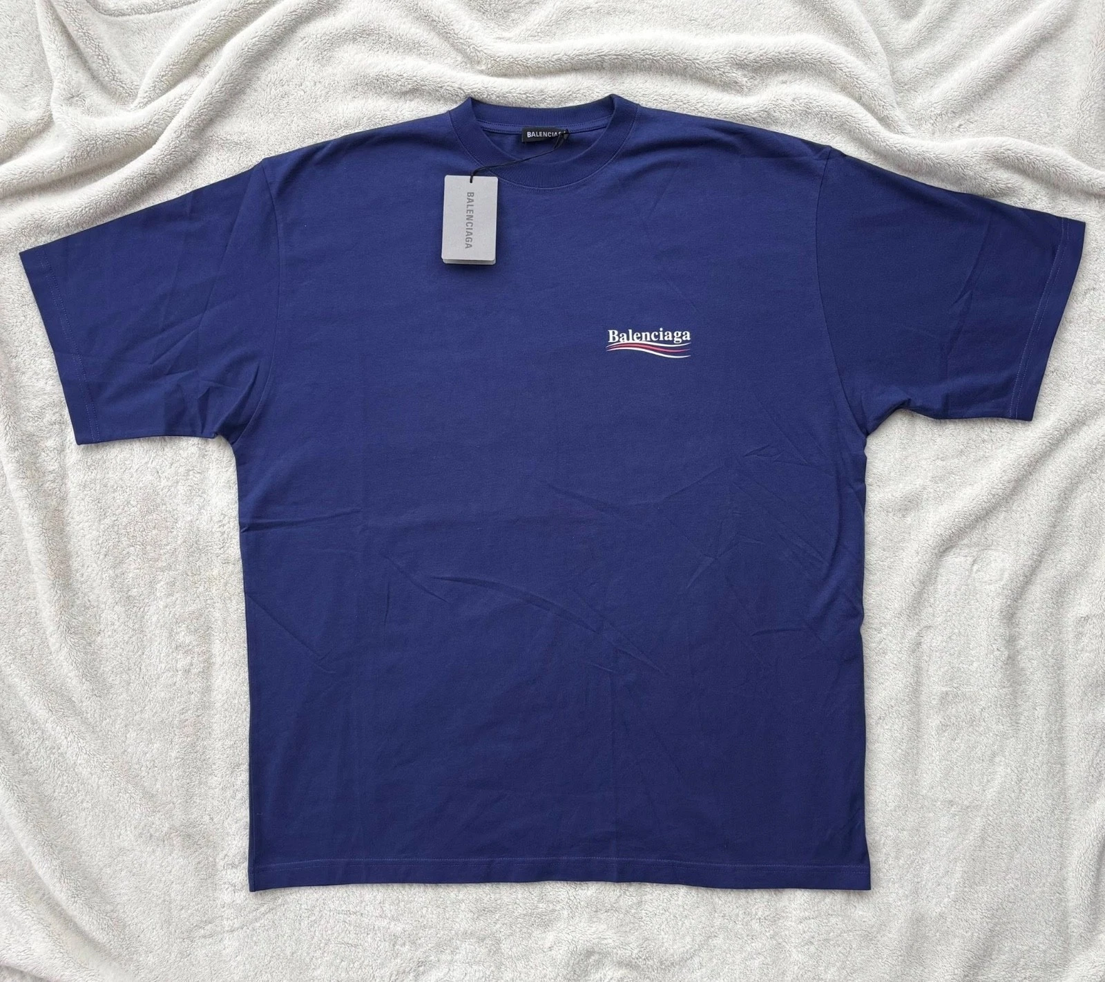 Balenciaga — Balenciaga Royal Blue Political Campaign Logo Tee - XL - $750 - New - Authentic