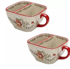 Temp-tations Set of 2 Split Soup Mugs K78305 Merry Cheffs