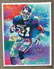 Tiki Barber New York Giants SIGNED 20x26 Bill Lopa Giclee Art Print / Photo