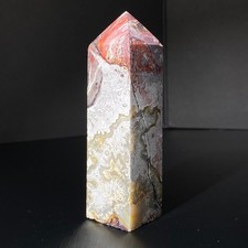 183g Rare Mexican agate obelisk Shi Ying crystal tower point aura decoration