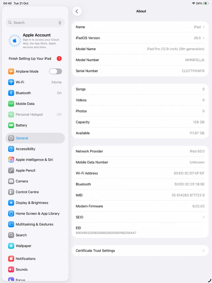 Apple iPad Pro 12.9-inch (5th Generation) 128GB Wi-Fi/Cellular - Image 4 of 4