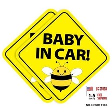 Baby Bee Stickers - USA Made - 2 Pack - Paint-Safe - Removable