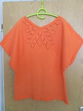 Unikat Strickpulli Handarbeit Größe L Wollwert ca. 25 Euro Top-Down-gestrickt