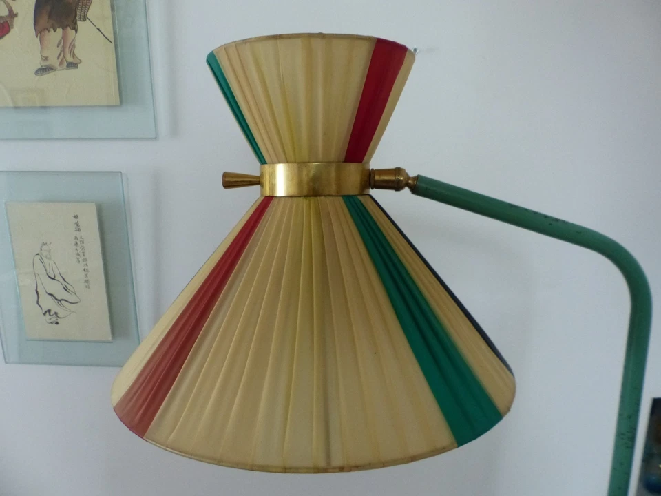 Lampadaire tripode DIABOLO de la Maison LUNEL des années 50 double éclairage - Photo 4/4