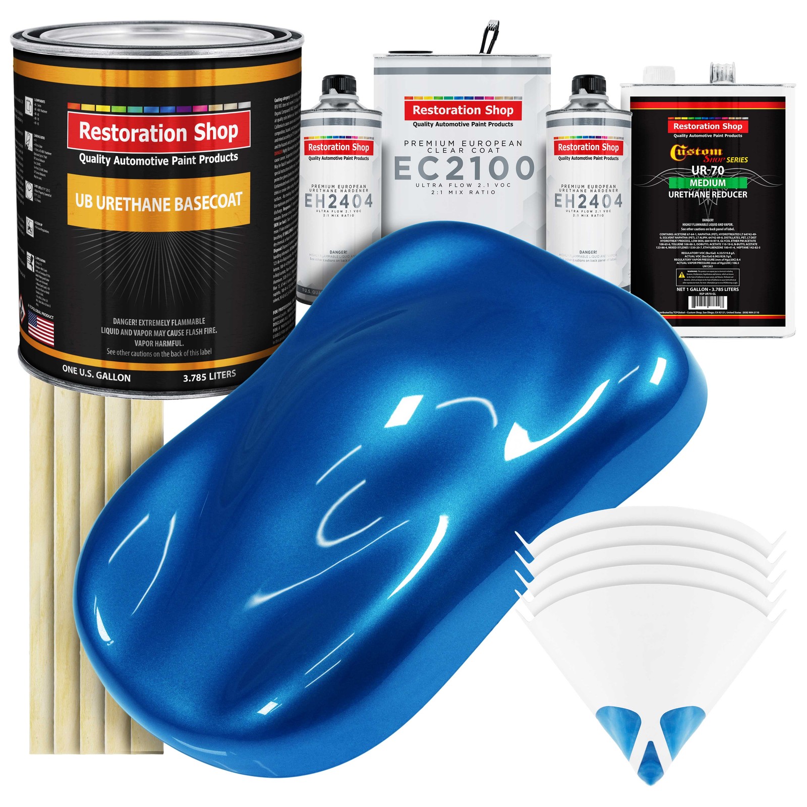 Viper Blue Metallic Urethane Basecoat Gallon Kit with European Clear Coat
