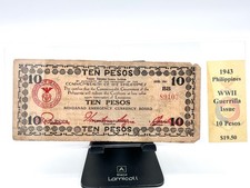 1944 Philippines 10 Pesos WWII Emergency Mindanao Issue Banknote *1221