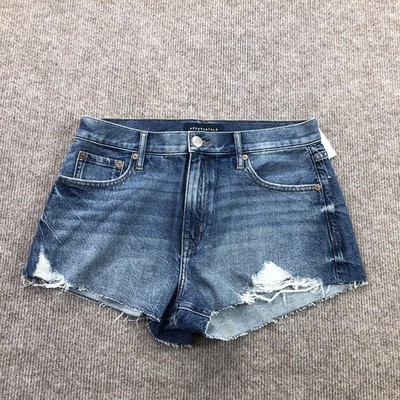 Aeropostale Shorts Womens 6 Blue Denim High Rise Shorty 2.5 Inseam Distressed