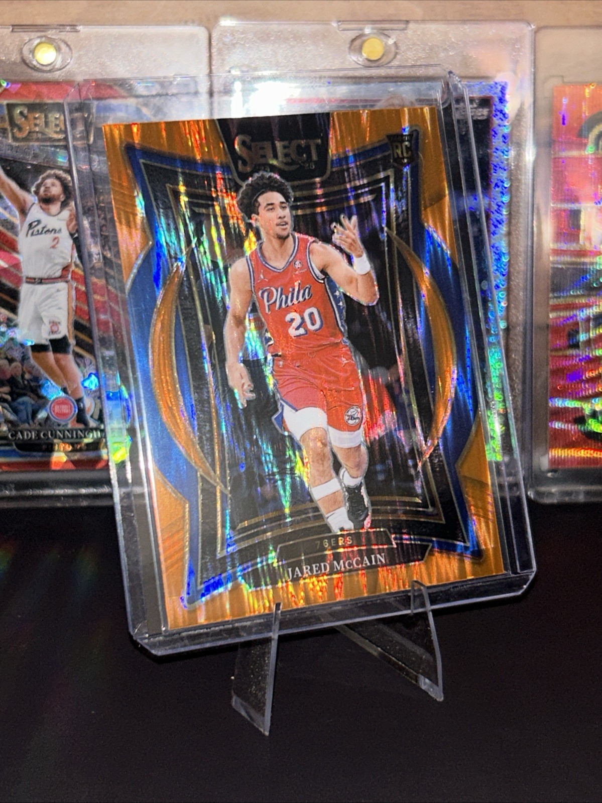 Jared McCain RC 2024-25 Panini Select Orange Flash Prizm #82 76ers Rookie