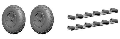 KP Model 1/72 Martin Baker MB-5/6 Wheel & Exhaust (for Kp Model) Plastic Mod