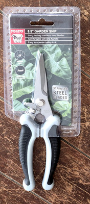 Bulldog Grey/Black 8.5'' Garden Snips w/Comfort Handle & Stainless Steel Blades!