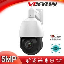VIKYLIN 5MP 360° PTZ Camera 18XZoom Speed Dome IR POE Auto Tracking MIC Speaker