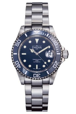 Davosa Automatic Ternos Diver Blue Silver Ceramic Bezel Wrist Watch