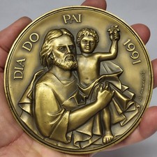 ARTE / Hombre y Niño / 1991 Día del Padre Gran Medalla de Bronce por S. Machado