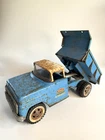 Working Vintage 1960s Tinplate Pressed Steel Blue Tonka Hydraulic Tipper Truck