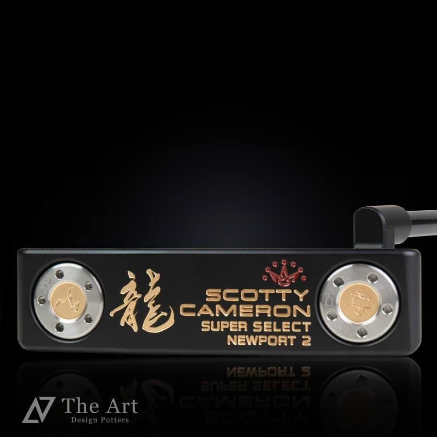 Scotty Cameron Newport2 Dragon Art Black Finish Gold Putter 34 in
