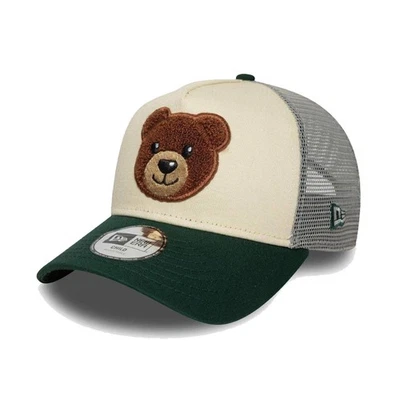 New Era Cap Kid's Boucle Teddy Bear Green Snapback Trucker Hat - Child 4-6 Yrs