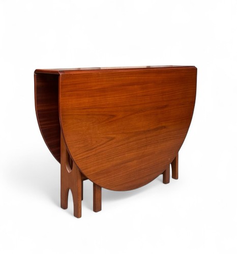 MCINTOSH TEAK DINING TABLE DROP LEAF MID CENTURY RETRO SPACE SAVER C1960s - Picture 2 of 13