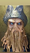 Davy  jones piratas latex mask, halloween, movie, cosplay prop, costume