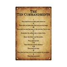 Vintage Tin Metal Signs Home Décor The Ten Commandments Wall Art, Rustic for Li