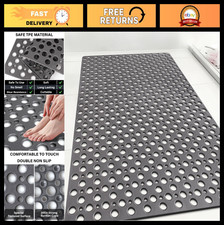 Large Non-Slip Shower Mat 47x32 Inch - Soft TPE Anti-Slip Floor Mat with Drain H