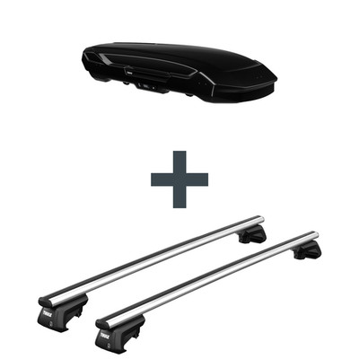 Dachbox Thule Motion 3 L Low + Dachträger Thule für Chevrolet Spark Typ M300 NEU