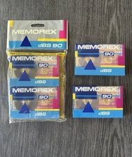 Memorex DBS 90 Cassette 4 Sealed Tapes.  120 ps EQ
