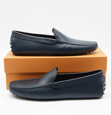 Tod's Leather Loafers Driving Drivers Shoes Blue UK 10 US 11 EU 44 9333G