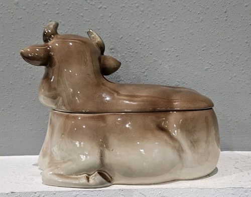 Vintage Brown Cow Cookie Jar Otagiri Japan Ceramic Farmhouse Rare - Picture 5 of 13