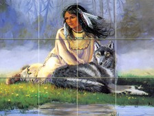 24 x 18 Mural Wildlife Ceramic Colorful Backsplash Tile 311