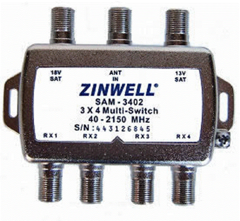 3X4 MULTI-SWITCH QUAD OUTPUT LNB ZINWELL SW34 2X4 SW24 SW34 BELL SATELLITE LNBF - Image 2 of 3