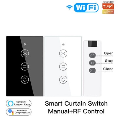 US WiFi RF433 Curtain Roller Blinds Motor Switch Tuya APP For Alexa Google Home