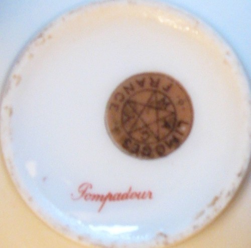 MACY LS&S DRB LIMOGES China France Antique Porcelain POMPADOUR Decor TEACUP 20s - Picture 5 of 5