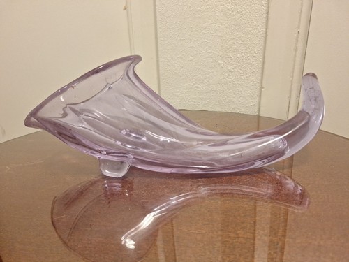Vintage Tiffin-Franciscan Twilight Violet Cornucopia Swirl Vase **RARE FIND** - Picture 4 of 14
