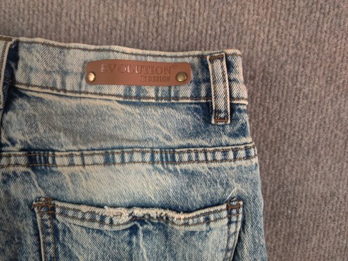 Evolution In Design Torn Ripped Patches Shorts Boys 16 28x12 Urban Streetwear - Picture 13 of 13