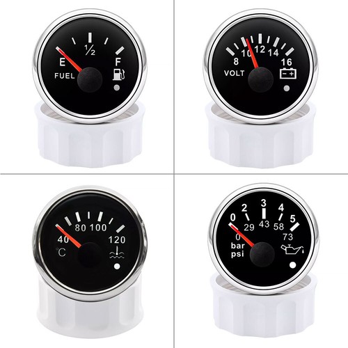 5 Gauge Set 85mm GPS Speedometer 120MPH Tacho Fuel Gauge Oil Pressure Temp Volt - Picture 14 of 14