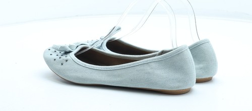 New Look Girls Blue Polyester Ballet Flat UK 8 EU 42 - Picture 2 of 12