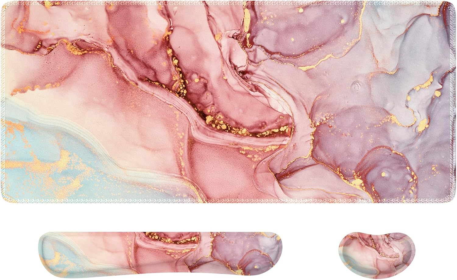 Ergonomic Gaming Mouse Pad Set with XXL Desk Mat and Keyboard Wrist Rest-image